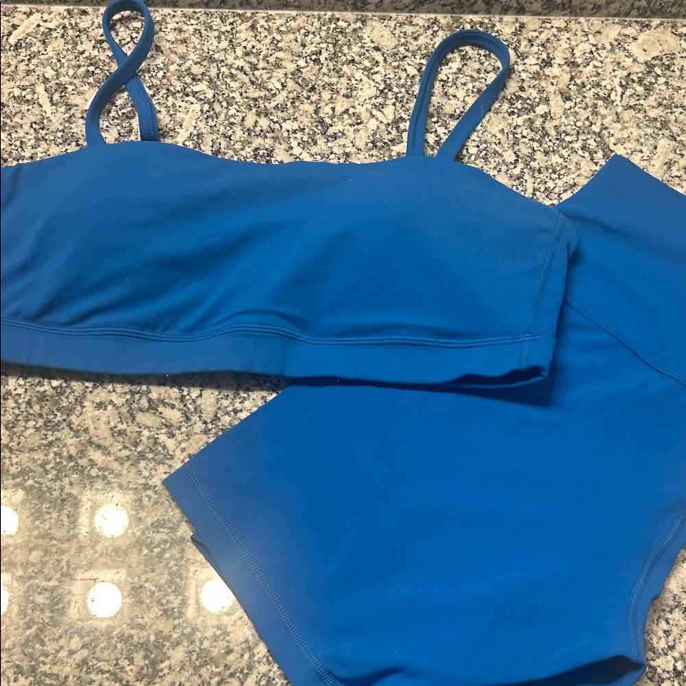 Crazy yoga Blue Sports Bra and Shorts Set